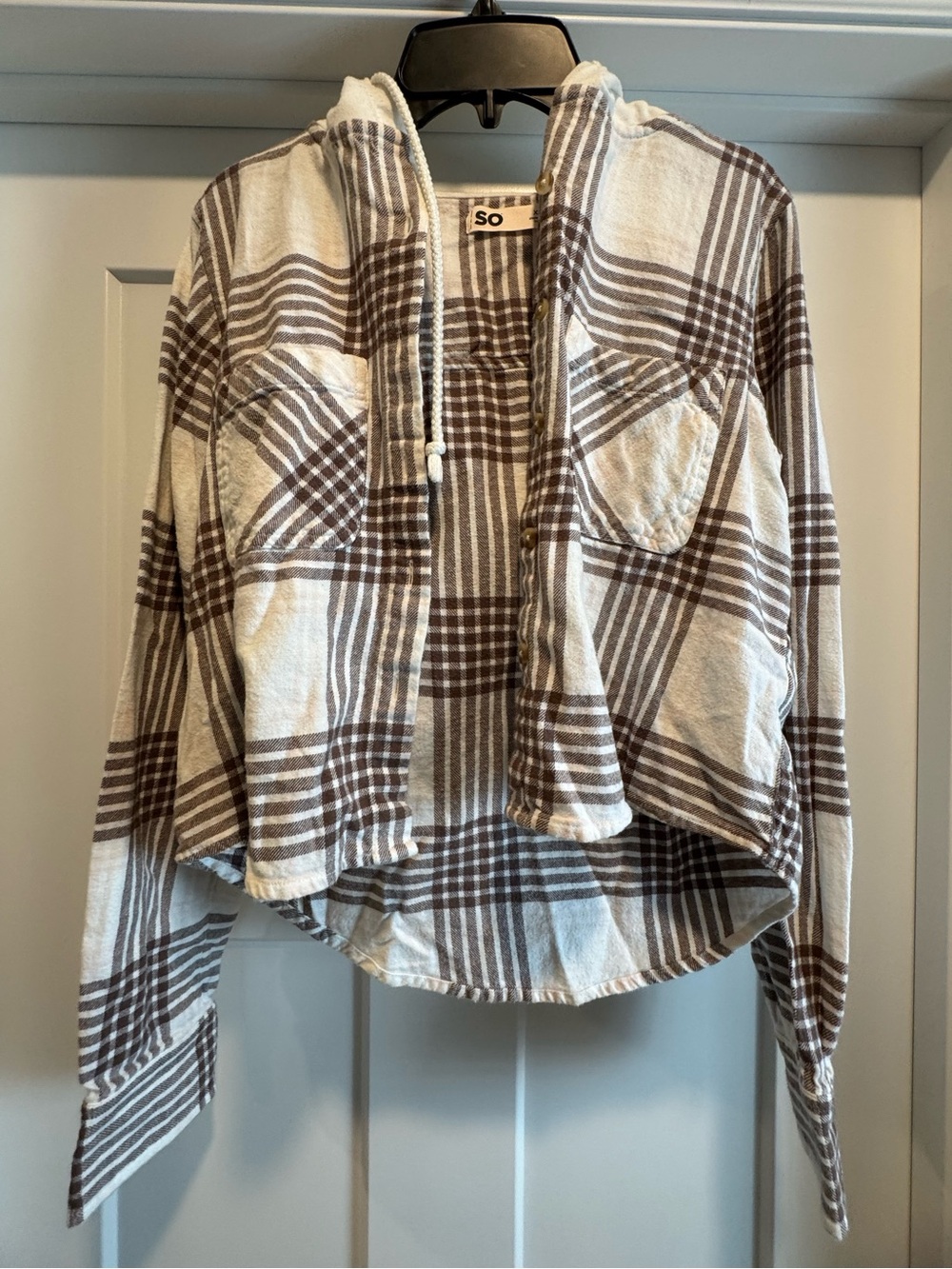 Girls size XS | SO brand | Hooded Shirt Jacket | Cropped